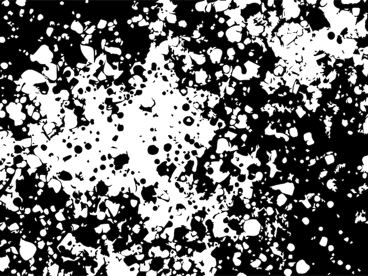Vector black and white splatter texture