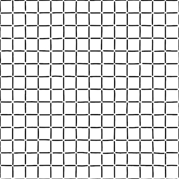 Vector black and white squares seamless pattern hand draw stock illustration