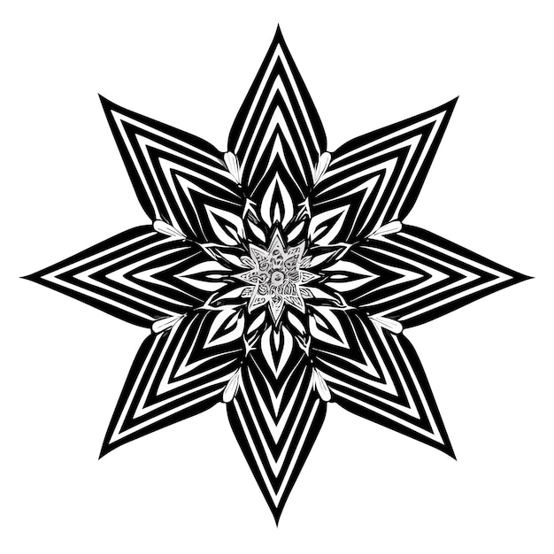 Black and white star with a black outline.