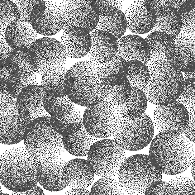 Black And White Stippled Circles Texture Abstract Seamless Pattern