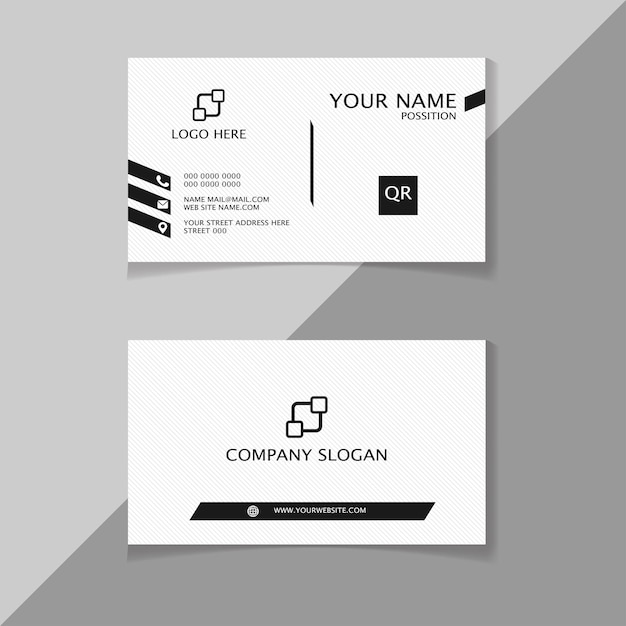 Vector black and white stylish modern business card