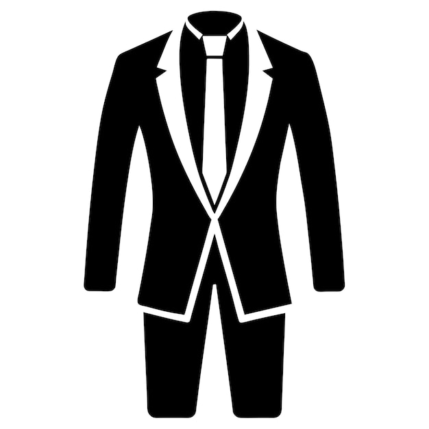 Premium Vector | A black and white suit with a tie that says the name on it