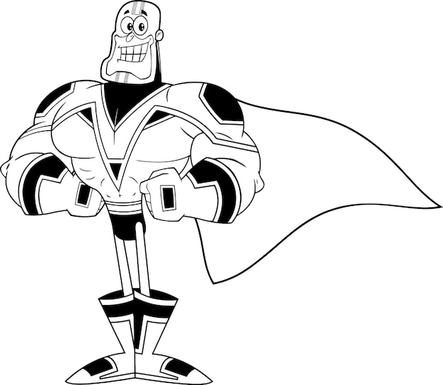 Black and white super hero character.