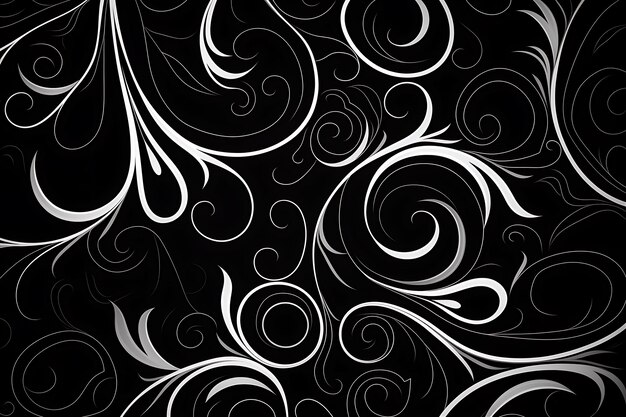 Vector black white swirly background style