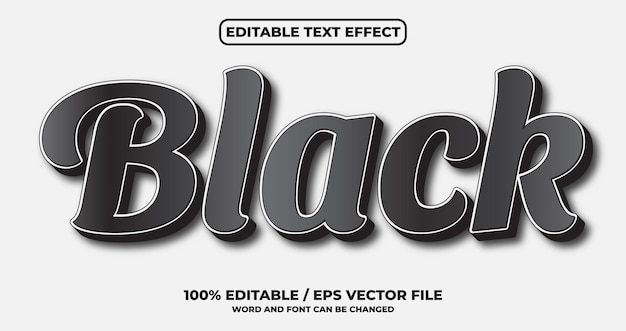 Vector black white text effect style