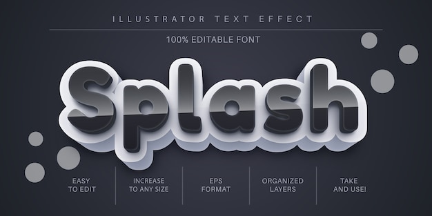 Vector black white text effect