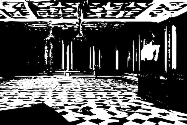 Black and white texture of room vector illustration black texture of house room inside background
