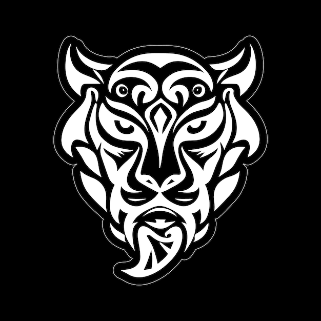 Black and white Tiger Face Stickers for every tiger lover print ready design