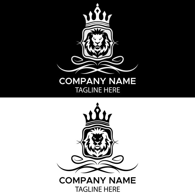 Vector black and white tiger logo design template