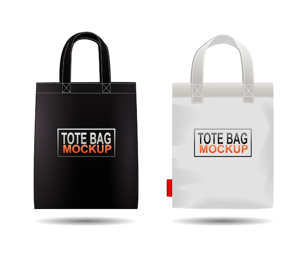 Black white tote shopping bags. set bags made eco friendly materials. canvas shopping bags.