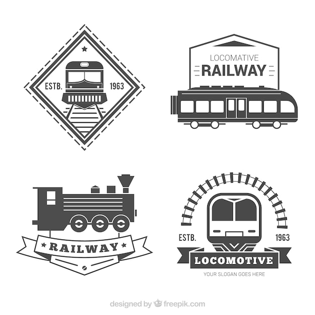 Black and white train logo collecti