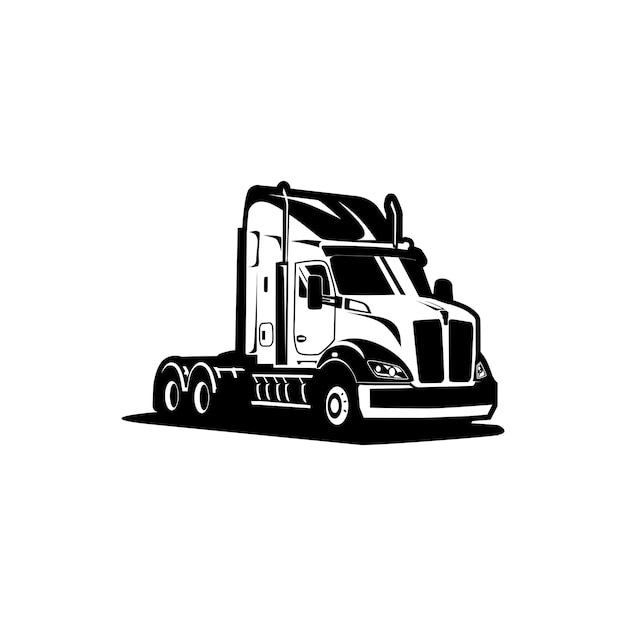 Premium Vector | A black and white truck with a white logo that says