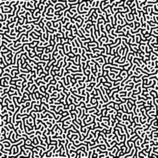 Vector black and white turing reaction diffusion seamless pattern vector template