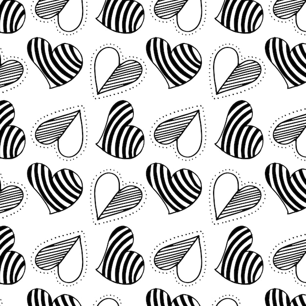 Black and white valentine pattern background