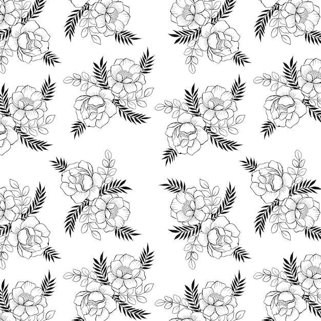 Black and white valentine pattern background