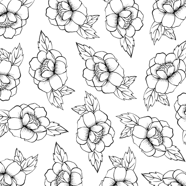 Black and white valentine pattern background