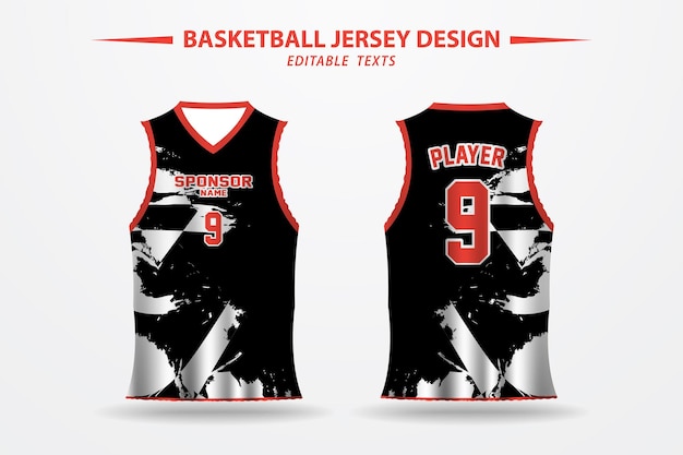 black and white vector basketball pattern jersey design and template