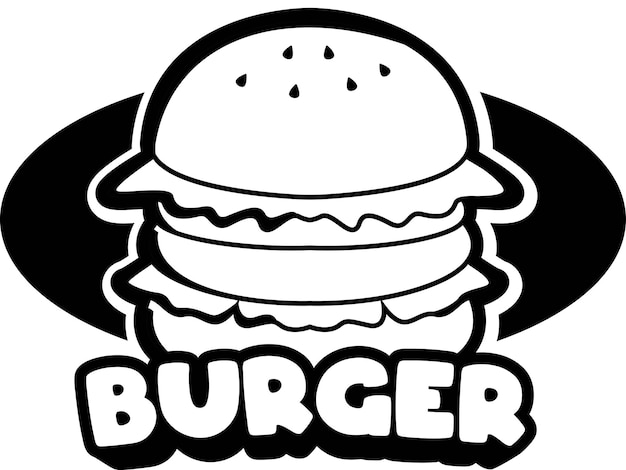 Black and white vector burger logo vector art design