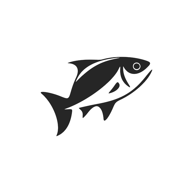 Premium Vector  Black and white vector fish logo