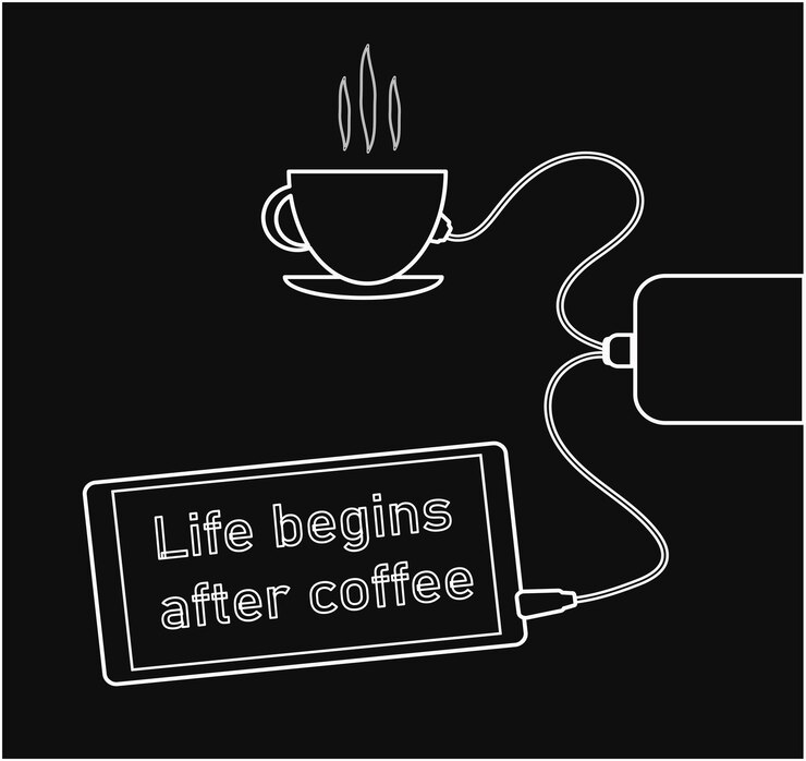 Vector black and white vector illustration hand drawing line delicious coffee quotes about coffee