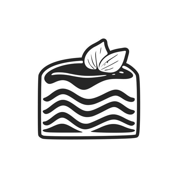 Black and white vector logo of a cupcake