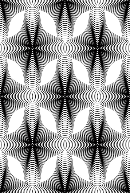 Vector black and white vector ornamental pattern, seamless art background decorated with monochrome lines, best for graphic and web design. geometric ornate decoration.