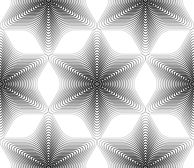 black and white vector ornamental pattern, seamless art background decorated with monochrome lines, best for graphic and web design. geometric ornate decoration.