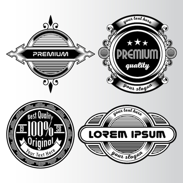 Black and white vintage logo collection