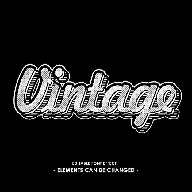 Black and white vintage text effect