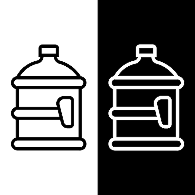 black and white water bottle icon vector template logo trendy collection flat design