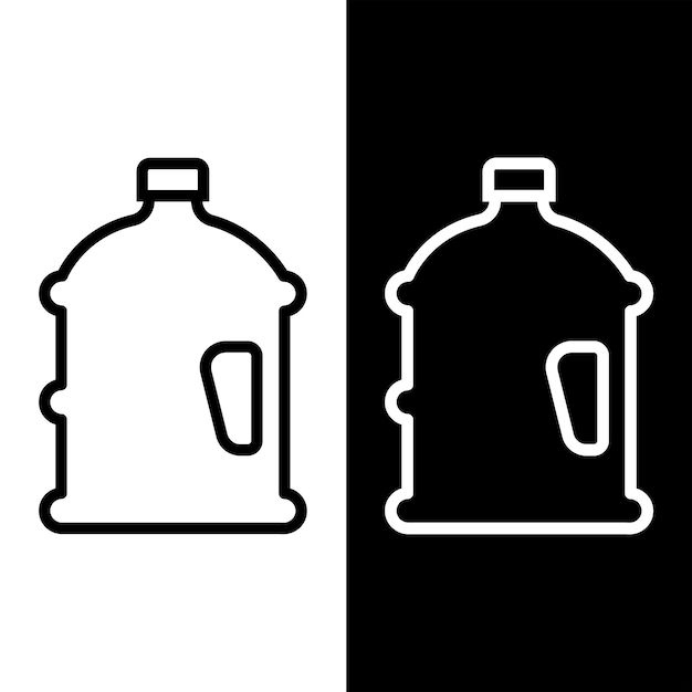 black and white water bottle icon vector template logo trendy collection flat design