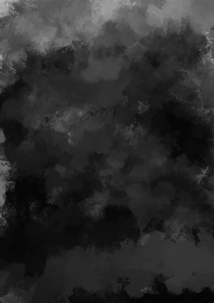 Black and white watercolor background Dark grunge texture backdrop Abstract monochrome paint