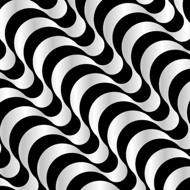 Vector black and white wavy pattern