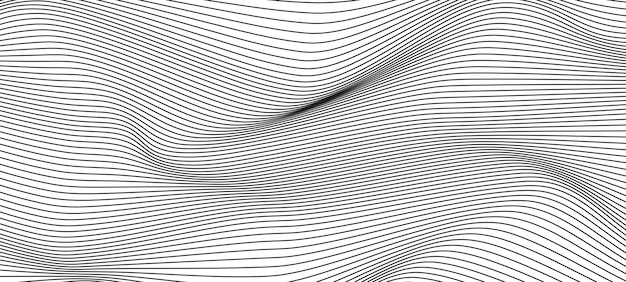 黒と白の波状のストライプの背景