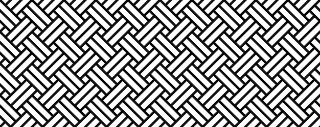 Vector black white weave seamless pattern