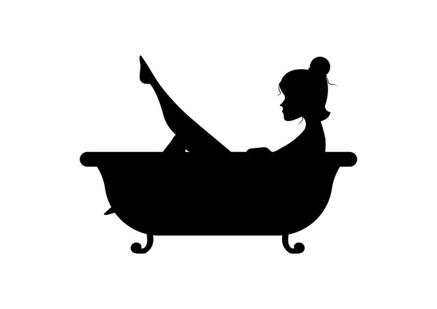 バスタブでリラックスする黒と白の女性