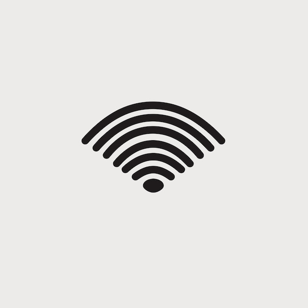 Черная икона сигнала WiFi на обычном белом фоне