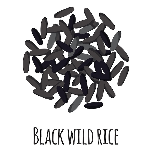 Black wild rice for template farmer market design, label and packing. Natural energy protein organic super food.