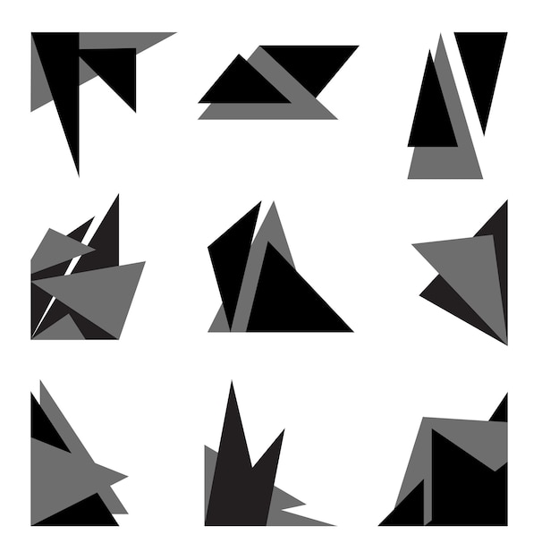 black with grey abstract triangle shape