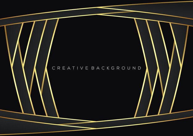 Black with luxury line abstract background