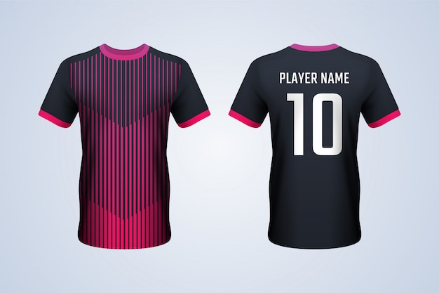 Black with Red Strips Soccer Jersey template