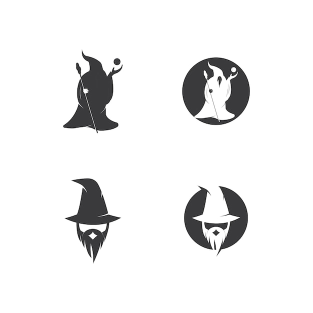 Black Wizard karakter logo vector