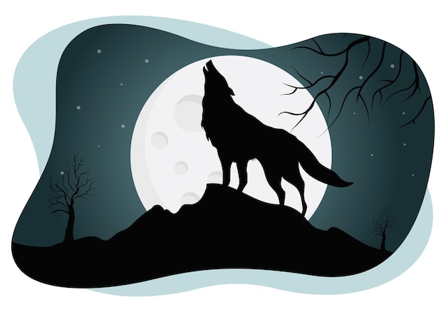 Black wolf howling