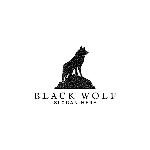 Black wolf logo, inspired by wolf shadow