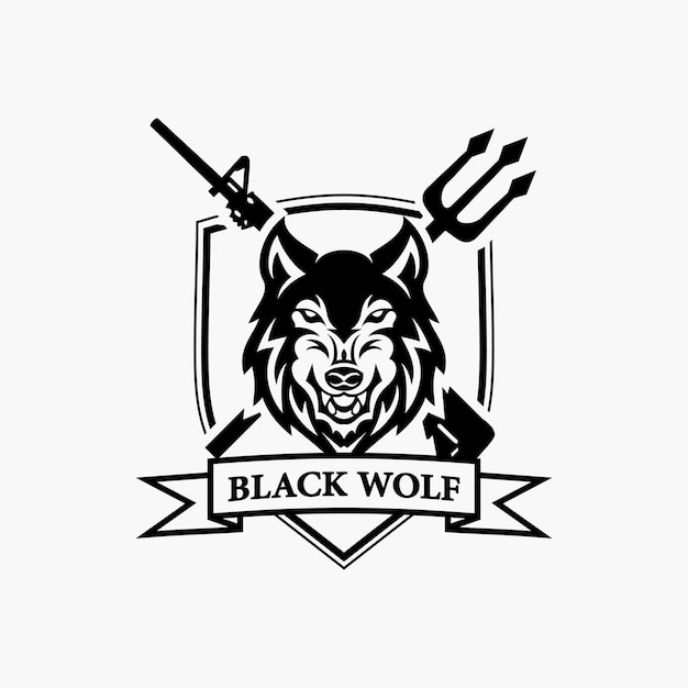 Black Wolf logo vector Premium Design