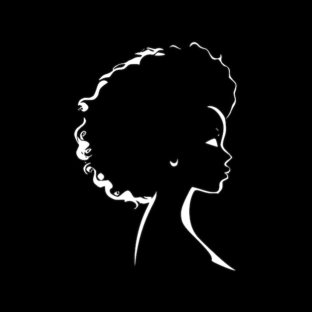 Black woman Black and White Vector illustration