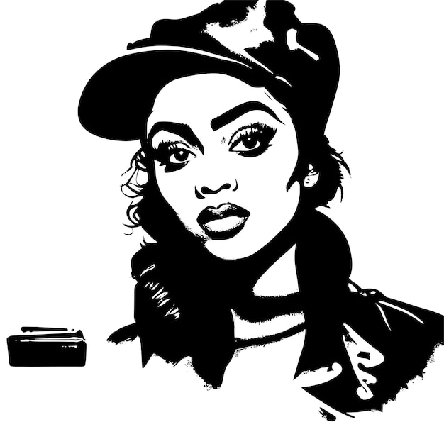 Black woman painting hand drawn flat stylish cartoon sticker icon concept isolated illustration