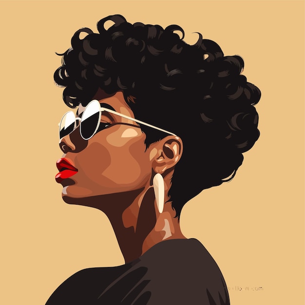 Black woman portrait vector illustration