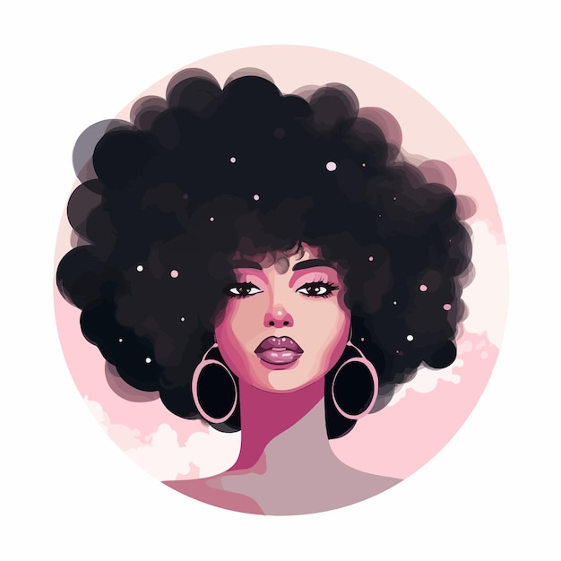 Black woman portrait vector illustration