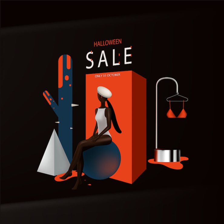 Vector  black woman wearing swim suite